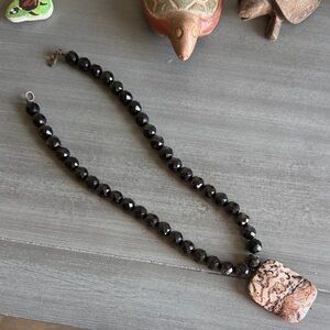 Elegant Black Beaded Necklace